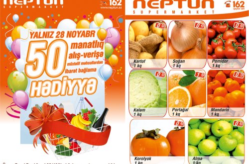 28 noyabr 2015-ci il tarixdə “Neptun” supermarketinə gəlin