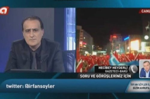 Hacıbəy Heydərli Türkiyənin Kanal A televiziyasında canlı yayımda çıxış edib