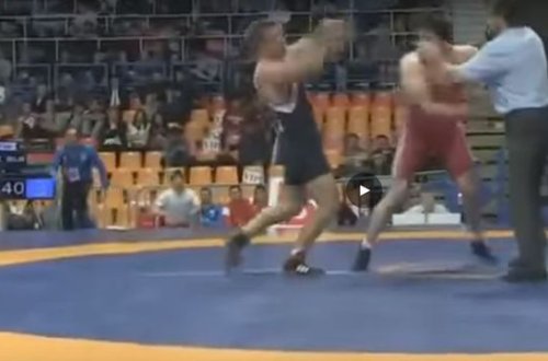 Yumruqlaşan güləşçimiz yarışdan qovuldu