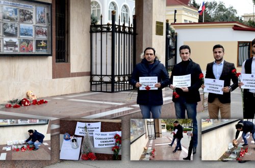 ASGA üzvləri Rusiya səfirliyi önündə avia qəzada həlak olanların xatirəsini anıblar