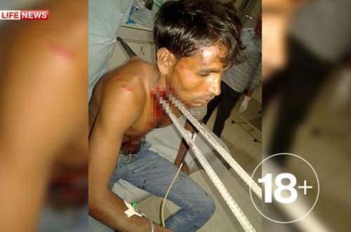 Hindistanda bayker armaturla dolu yük maşınına çırpılıb