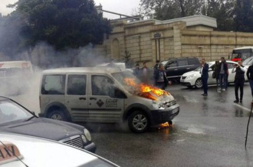 “Lider” TV-nin avtomobili yandı