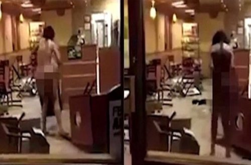 Çılpaq qadın dükanı belə dağıtdı