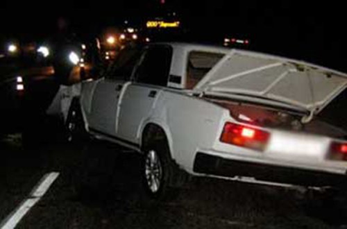 “VAZ” qəzadan sonra yandı