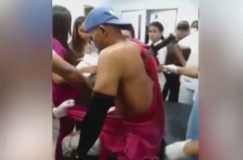 Belində maçete xəstəxanaya gəldi