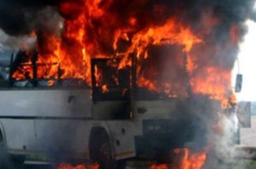 Bakıda sərnişin avtobusu