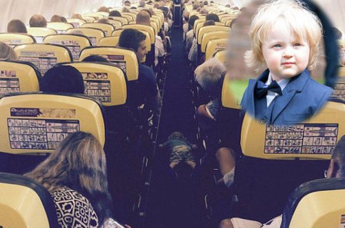 2 yaşlı oğlan təyyarədə 