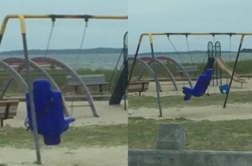 Şok kadrlar: yelləncəkdə ruh yelləndi - VİDEO - FOTO