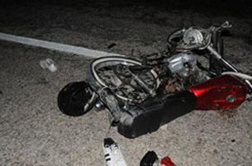 Motosiklet beton hasara çırpıldı