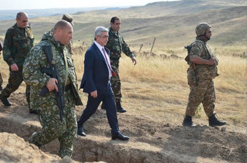 Sarkisyan Füzuli və Cəbrayılda