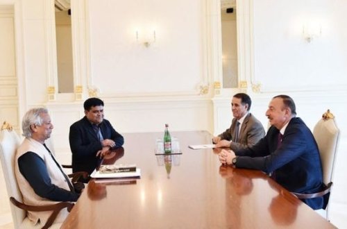 İlham Əliyev Nobel sülh mükafatı laureatını qəbul edib