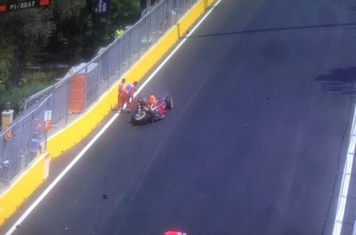 Bakıda “Formula-1”də ilk qəza