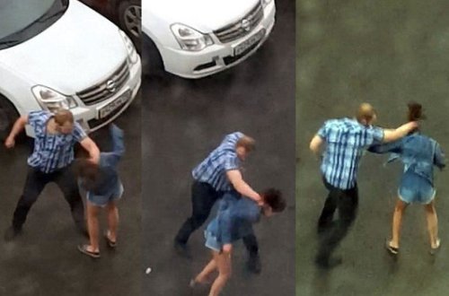 Şok kadrlar: sevdiyi qadını vurub yerə sərdi