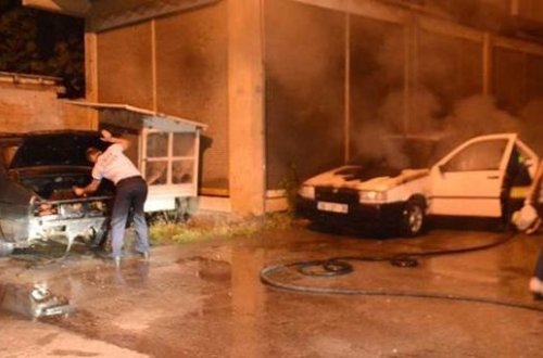 Atası ilə dalaşdı, maşını yandırdı