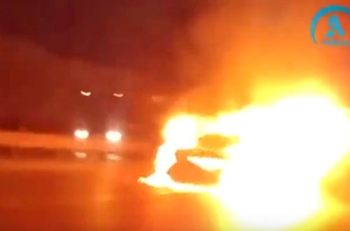 Bakıda “BMW” belə yandı