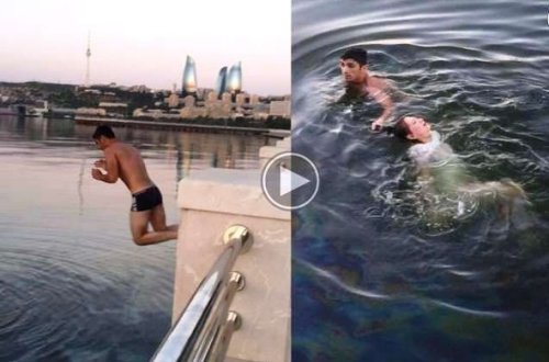 Bulvarda özünü dənizə atan qızı gənc oğlan belə xilas etdi