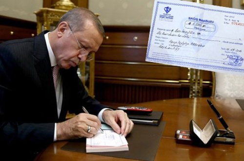 Ərdoğan vəqfə 1500 lirəlik qurbanlıq hədiyyə etdi