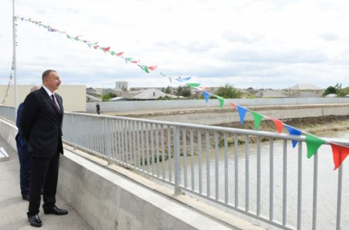 Prezident İlham Əliyev Kür çayı üzərində yeni körpünün açılışını edib — FOTOLAR