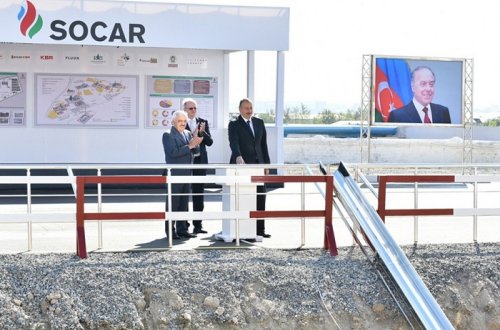 Prezident təməlqoyma mərasimində - FOTOLAR