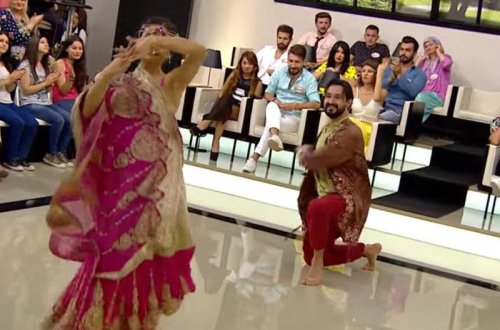 Azərbaycanlı qız Zuhal Topalın verilişində rəqs etdi - VİDEO