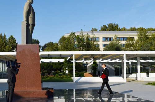 Prezident İlham Əliyev Mingəçevirdə səfərdədir