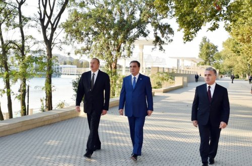 Prezident İlham Əliyev Mingəçevirdə aparılan abadlıq və tikinti işləri ilə tanış olub