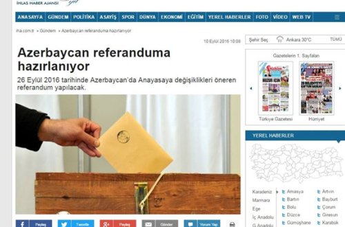 Türkiyə mediası Azərbaycanda keçiriləcək referendumdan yazıb — FOTOLAR