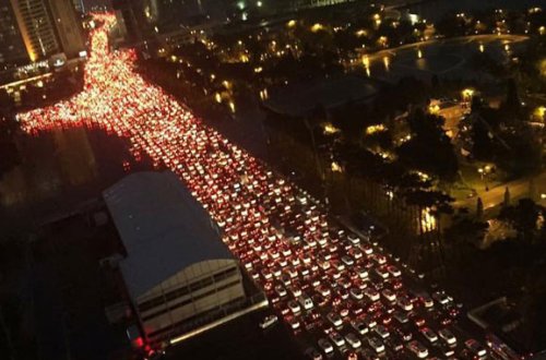 Bakıda müdhiş tıxac — FOTO