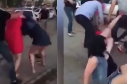 Qadınlar arasında dava, kişilər belə ayıra bilmədi (VİDEO)