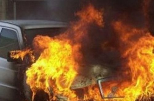 Xırdalanda avtomobil yandı