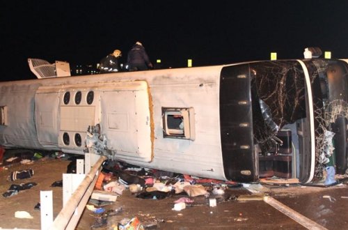 Moskva-İrəvan avtobusunda qəza: 5 ölü,25 yaralı