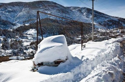Azərbaycanın şimalına qar yağdı - FOTOLAR