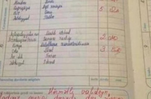 Məktəblinin gündəliyinə yazılan qeyd: paylaşım rekord qırdı - FOTO