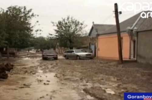 Goranboyda çay daşdı, evlərə ziyan dəydi - Video + Fotolar