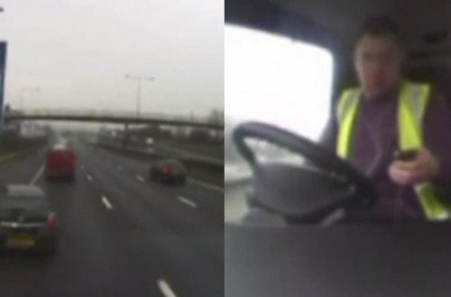 Telefona başı qarışan sürücü DƏHŞƏTLİ QƏZA törətdi - VİDEO