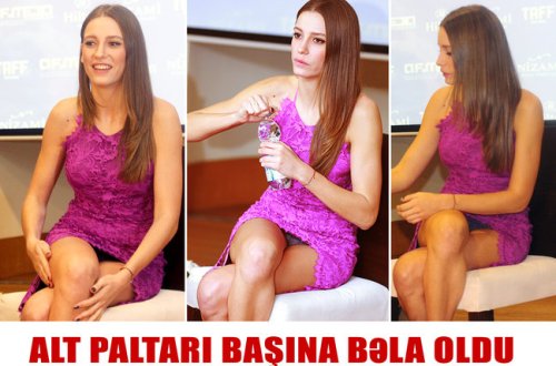 Serenayın Bakıda başına iş gəldi - Aktrisanın alt paltarı göründü -  FOTOLAR