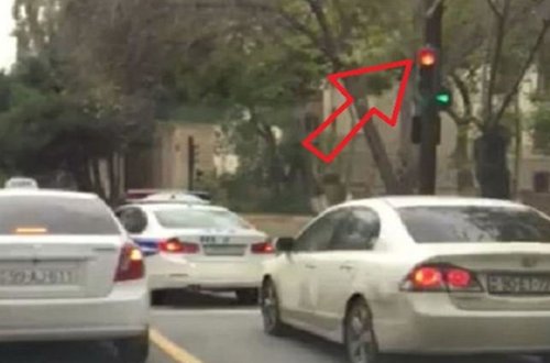 Bakıda yol polisinin qayda pozuntusu kameraya düşdü — VİDEO