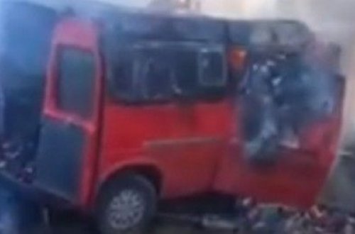 Masallıda mikroavtobus yandı - FHN