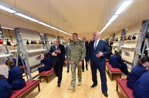 Prezident Füzuli rayonunda xalça kombinatının açılışında iştirak edib - FOTOLAR