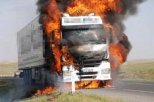 Yük avtomobili yandı - İmişlidə