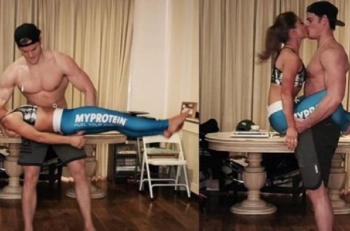 İdman edə-edə öpüşdülər - FOTOLAR