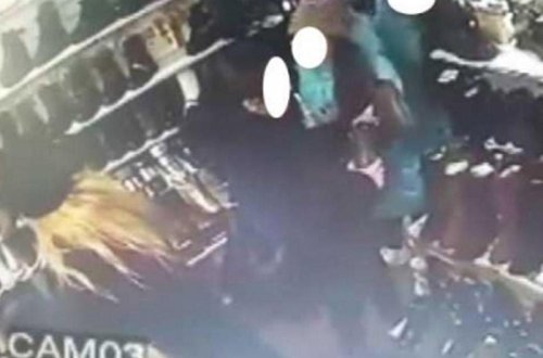 Bakıda qadın ayaqqabı mağazasından oğurluq edir - VİDEO