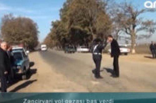 Zəncirvari qəza - İki yük, bir minik maşını toqquşdu - VİDEO - FOTOLAR