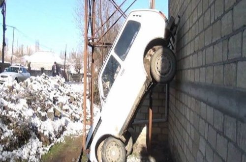 Tovuzda qəribə yol qəzası baş verib – FOTO