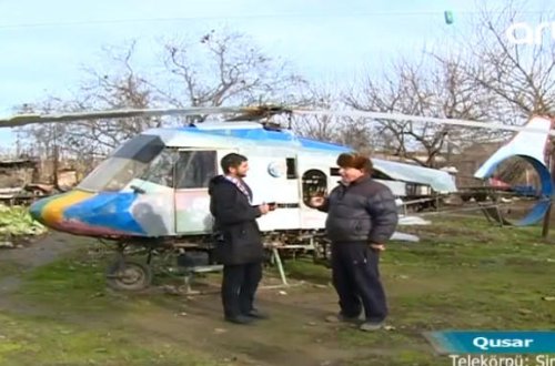 Qusar sakini siqaret pulunu yığıb helikopter düzəltdi — VİDEO