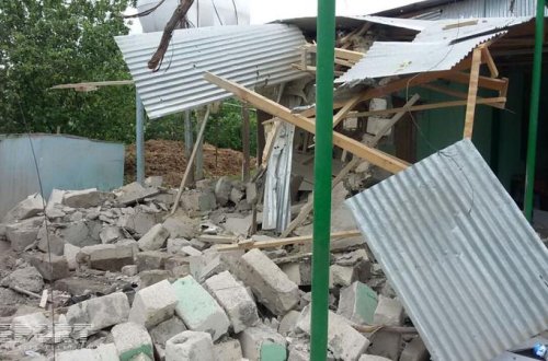 Ermənilərin atdığı mərmi Ağdamda fərdi yaşayış evinə düşdü - VİDEO