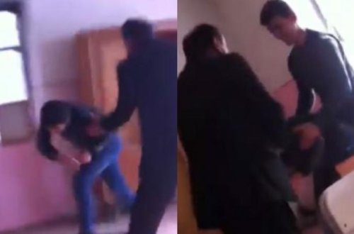 Məktəbdə BİABIRÇILIQ: Müəllimin şagirdi döydüyü anlar kamerada - VİDEO (TƏFƏRRÜAT)