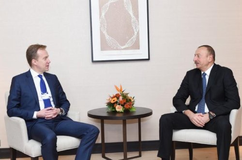 İlham Əliyevin Davosda Norveçin xarici işlər naziri ilə görüşdü