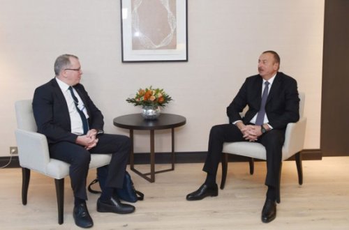 Prezident İlham Əliyev Davosda “Statoil” şirkətinin baş icraçı direktoru ilə görüşüb