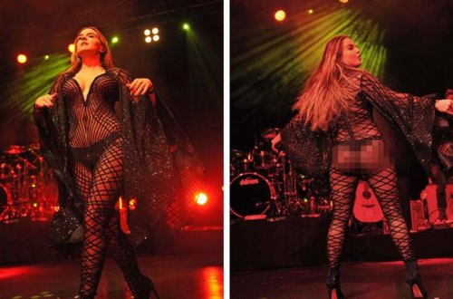 Məşhur müğənninin elə yeri göründü ki... - FOTOLAR